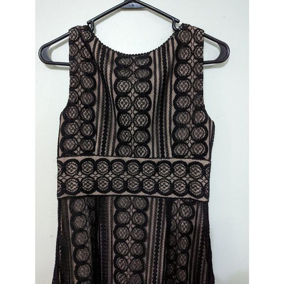 Ann Taylor Loft Women's Black Lace Overlay Midi Dress Size 0 - Picture 5 of 6
